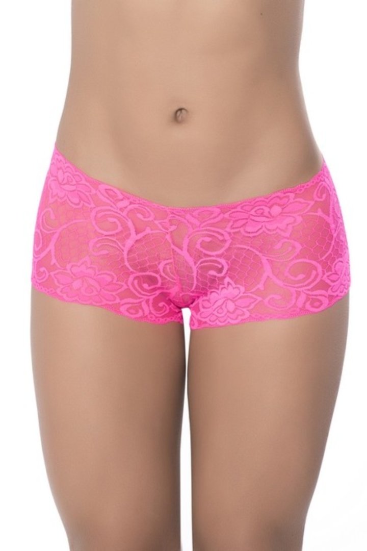 Kanten boyshort Hot pink - MAL90PNK