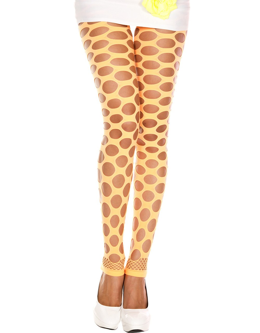 Fluo oranje legging met gaten - MH35158NEO