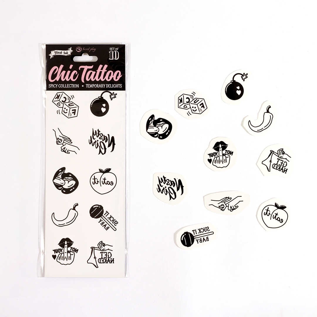 Spicy collectie - Tijdelijke tatoeages pakket van 10