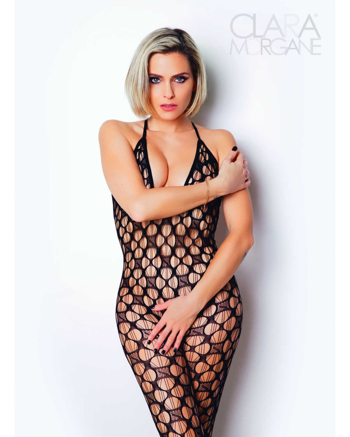 Le numéro 11 bodystocking Clara Morgane - Noir