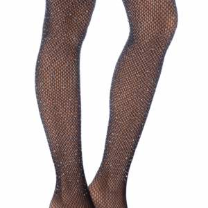 Zwarte visnet kousen met strass - MAL1124BKRH