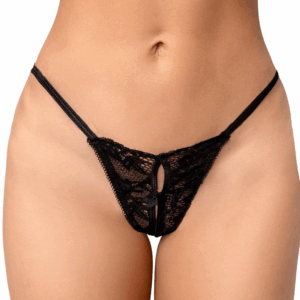 Klassieke zwarte kanten string - MAL132BLK