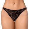 Zwarte sexy kanten string met kettingen - MAL133BLK