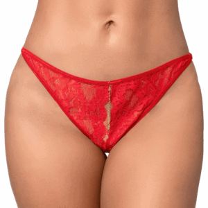 Sexy rode kanten string met kettingen - MAL133RED