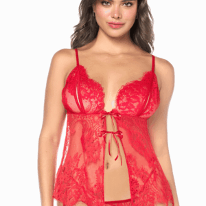 Babydoll Mapalé speels met strikslip - MAL7621RED