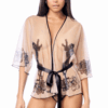 Sexy doorschijnende mesh kimono met string - MAL7615NUBK