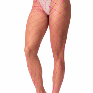 Roze netpanty met grote mazen - MAL1106NPK