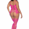 Grote maat roze netstof bodysuit - MAL1105XNPK