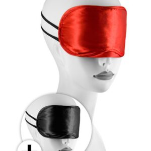 Grote satijnen masker set van 2 rood en zwart - CC570038