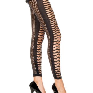 Sexy zwarte leggings met bandjes - MH35002BLK