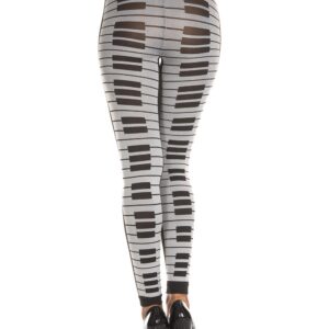 Grijze modieuze leggings met pianotoetsenprint - MH35817GYB