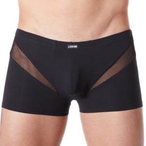 Sexy zwarte boxer met fijn V-gaas - LM805-67BLK