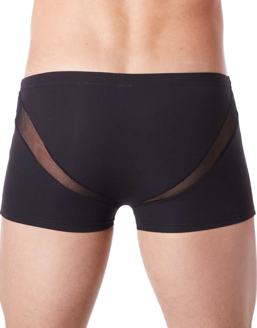 Sexy zwarte boxer met fijn V-gaas - LM805-67BLK - Afbeelding 2
