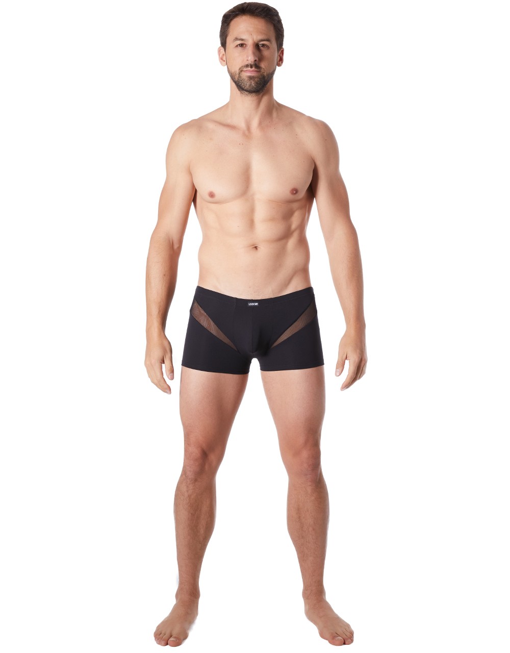 Sexy zwarte boxer met fijn V-gaas - LM805-67BLK - Afbeelding 6