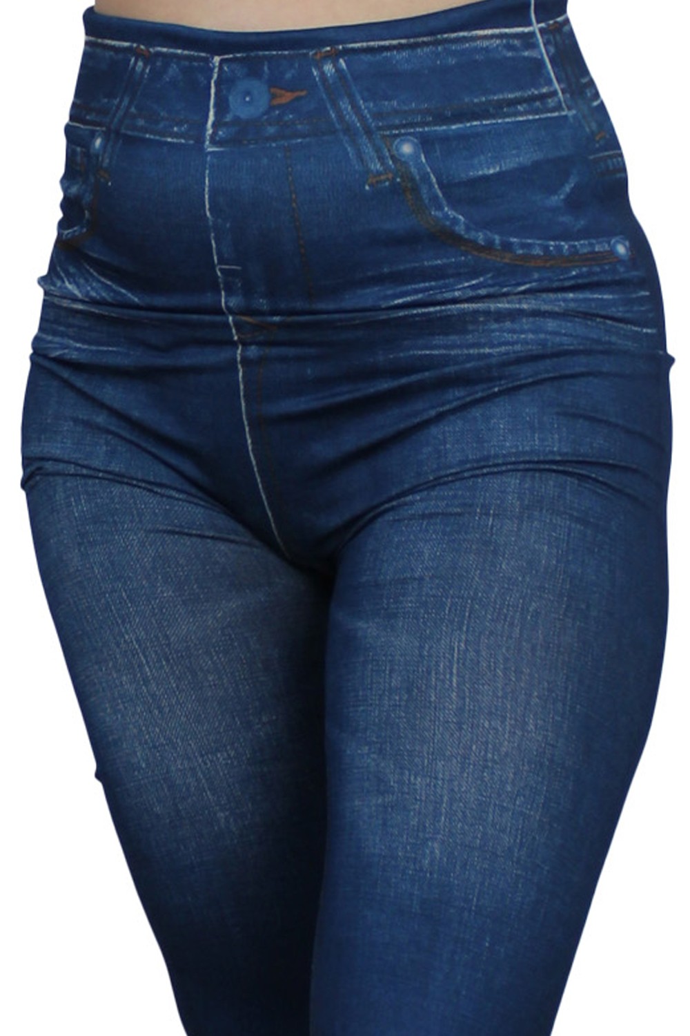 Nieuwe blauwe legging in jeansstijl - FD1012 - Afbeelding 3