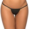 Zwarte wetlook Y-string touwtje - MAL1048WBK