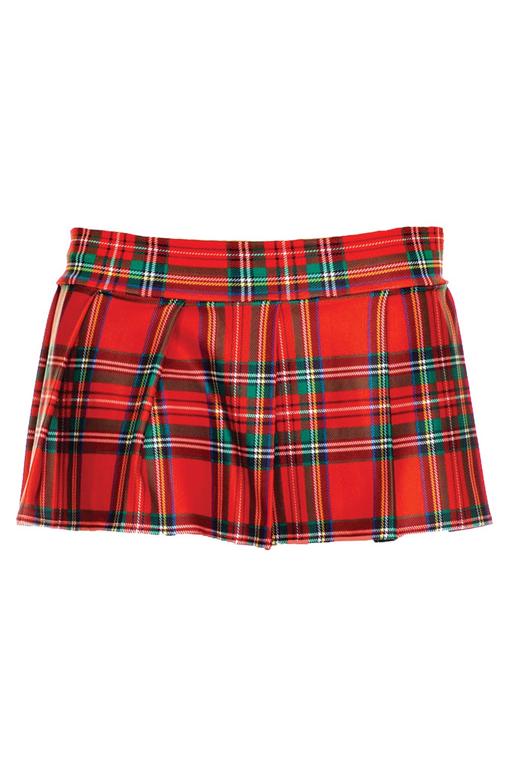 Rode geplooide minirok in Schotse stijl - ML25074RED - Afbeelding 2