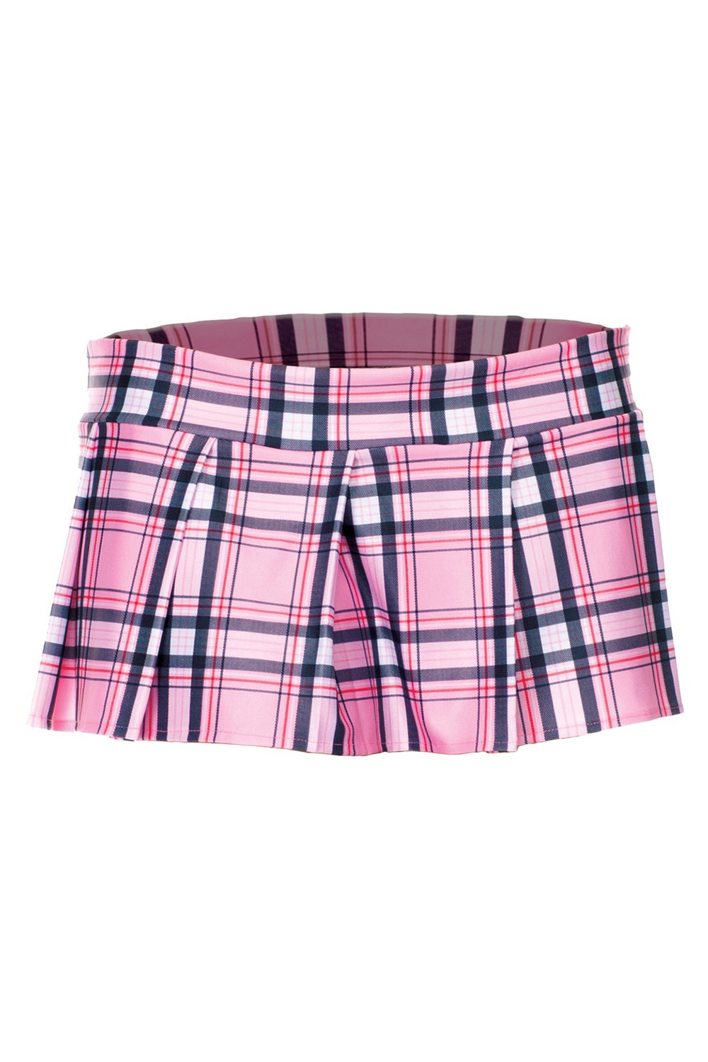 Roze geplooide minirok in Schotse stijl - ML25074PNK - Afbeelding 2