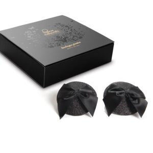 Burlesque Tepelhoesjes Strik en Pailletten - Zwart