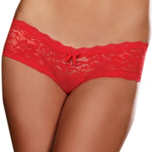 Sexy rode lage taille kanten shorty - DG1375RED