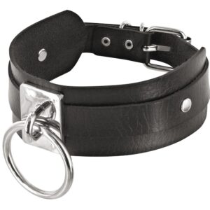 Fetisjistische halsband met metalen ring voor riem - CC6060110010