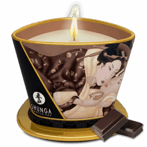 Massagekaars gloed en strelingen - Opwindende bedwelmende chocolade
