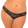 Zwarte grote maat slip met opengewerkte achterkant - REN1153XBLK