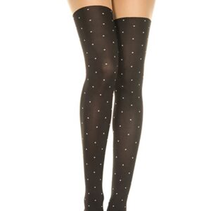 Fantasiepanty met kouseneffect en witte stippen - MH7146BLK