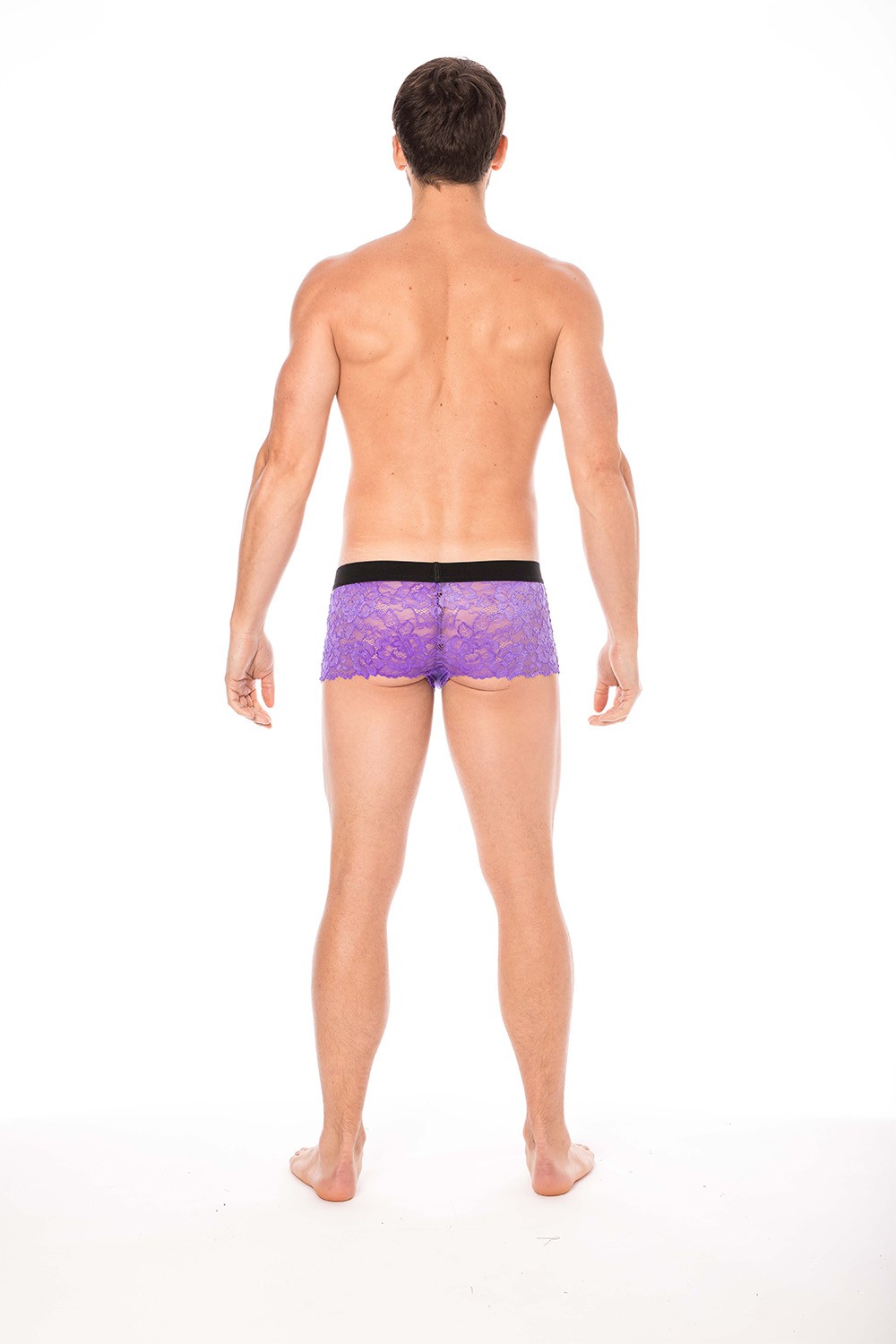 Paarse boxershort van delicate kant - LM2006-67PUR - Afbeelding 5