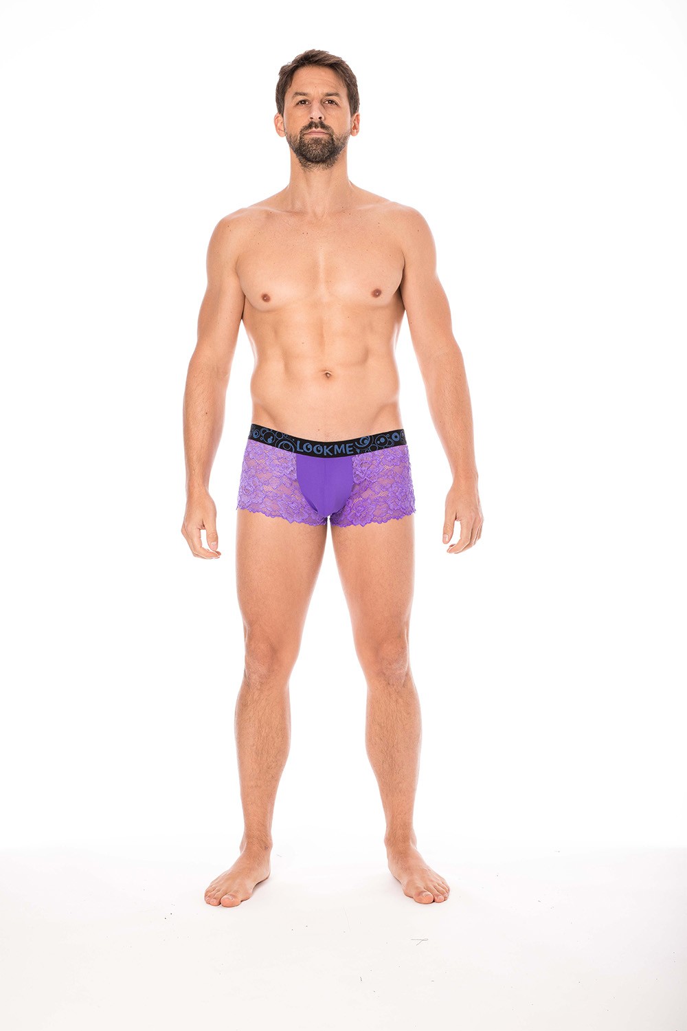 Paarse boxershort van delicate kant - LM2006-67PUR - Afbeelding 4