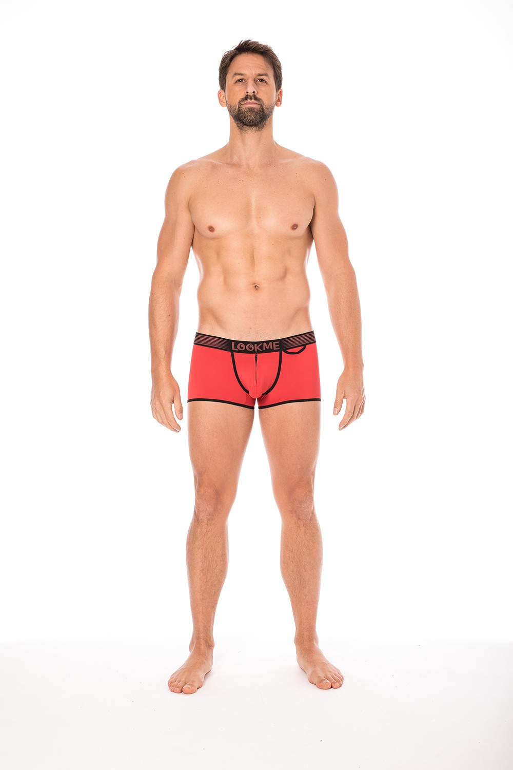 Rode mini-broek met rits - LM2003-68RED - Afbeelding 4
