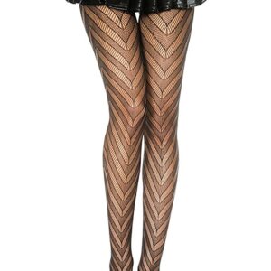 Zwarte netpanty met zigzagontwerp - MH5099BLK