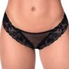 Zwarte kanten string en fijne netstof - MAL109BLK