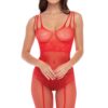 Fantasie rode bodystocking open bij het kruis - REN7094-RED