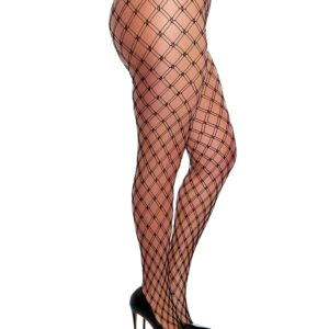 Grote maat netpanty met ruitvorm - DG0369XBLK