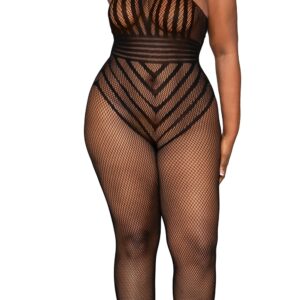 Grote maat netstof bodystocking - DG0402XBLK