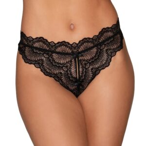 Zwarte string open in het kruis - DG1468BLK
