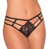 Zwarte kanten string met meerdere bandjes - DG1469BLK