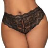 Zwarte open string met open kruis in grote maat - DG1468XBLK