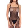Zwarte glinsterende bodystocking - REN7097-BLK