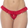 Rode open slip met kanten ruches - MAL119RED