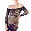 Klein jurkje, naadloos, zwart in fijne netstof met string - R27172981101