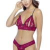 Beha, open cups, van rode kant en bijpassende string - R2212447