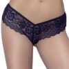 Zwarte kanten string met bloemen - R2322218