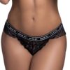 Zwarte kanten string DONDERDAG - MAL120BLK