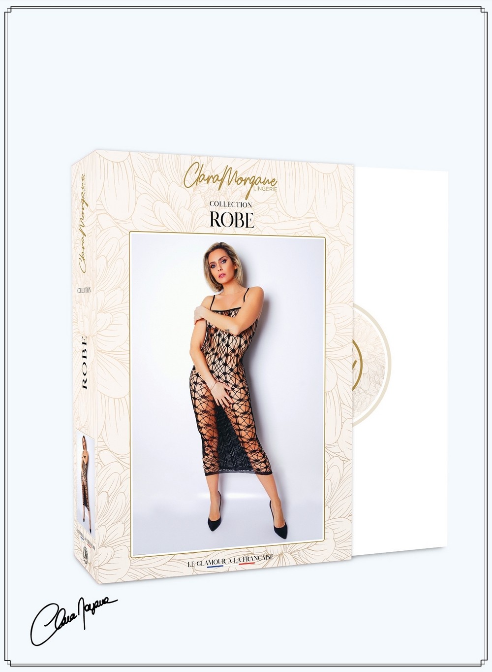 Lange sexy jurk van zwart netstof - Nummer 3 - Jurkencollectie - CM97003 - Afbeelding 6