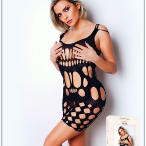 Strakke jurk van zwarte netstof - Nummer 4 - Jurkencollectie - CM97004