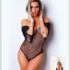 Zwart body met 3/4 mouwen - Nummer 2 - Strass Collectie - CM98003