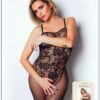 Bodystocking van netstof met bloemenmotief - Nummer 13 - Bodystocking Collectie - CM99013