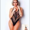 Seksye zwarte string body-effect in netstof - Nummer 4 - Bodycollectie - CM98005
